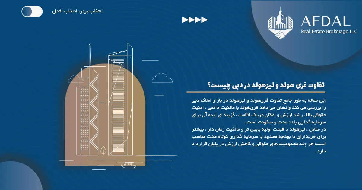 تفاوت فری هولد و لیزهولد در دبی چیست؟