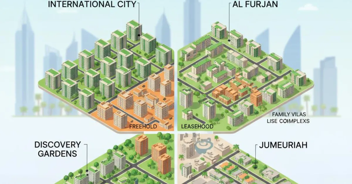 مناطق مختلط (Freehold + Leasehold)